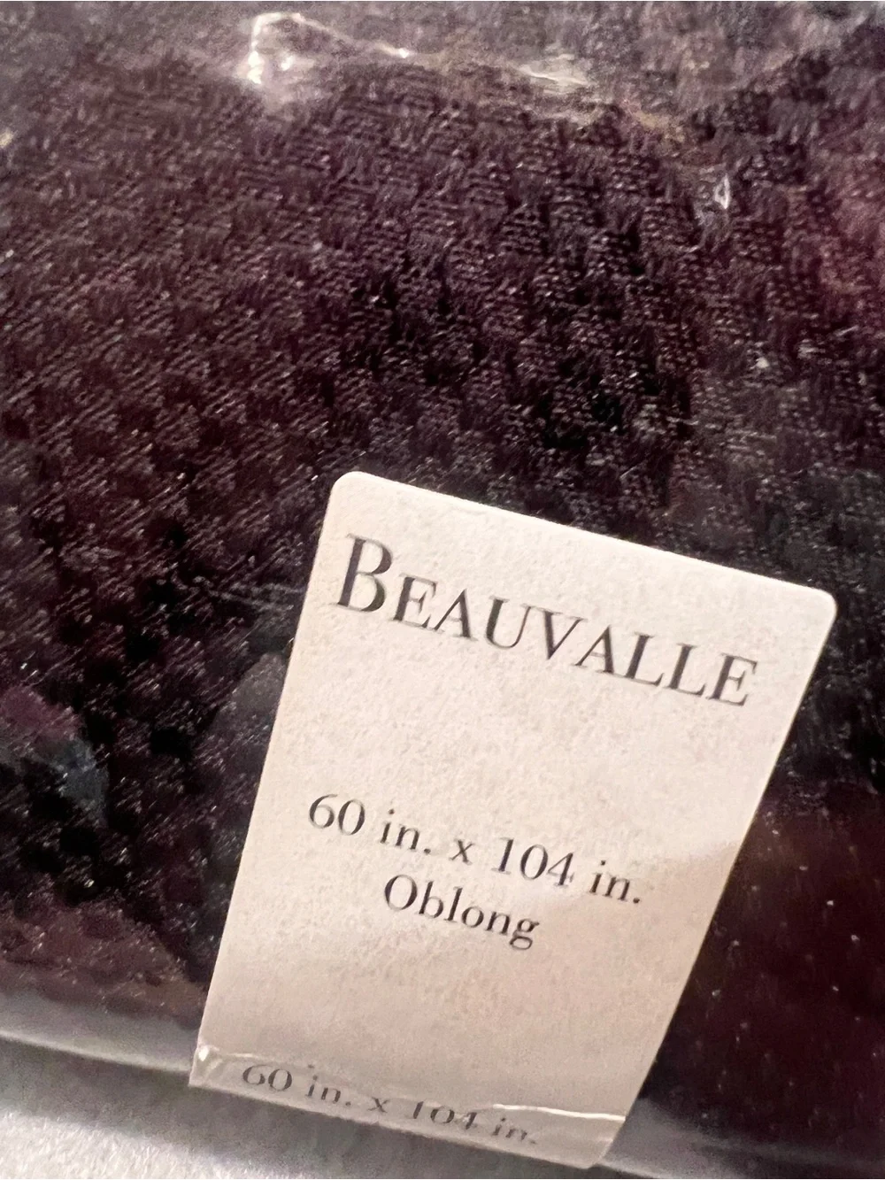Beauvalle Black Spillproof Tablecloth 60x104 Textured Oblong New